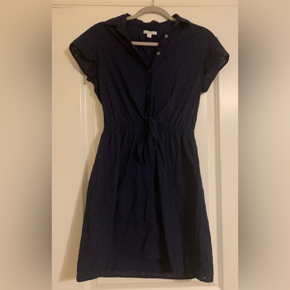 J. Crew Factory Mercantile Blue Eyelet XS Dress